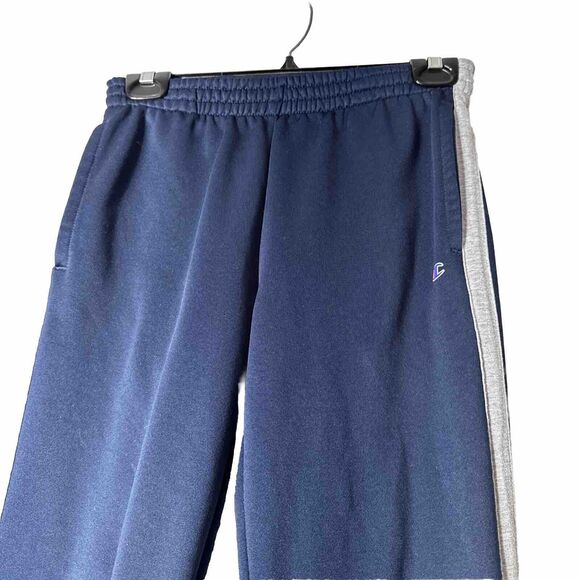 Champion Sweatpants Jogger Pants Big Boys Size 10-12 Big Kids Blue Gray Stripe - Picture 6 of 8